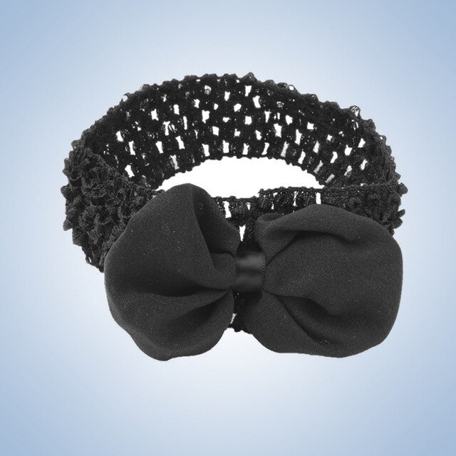 Bandeaux à fleurs pour bébé fille, accessoires de photographie, nœud, paillettes, grandes fleurs, élastique, large, pour cheveux: Black
