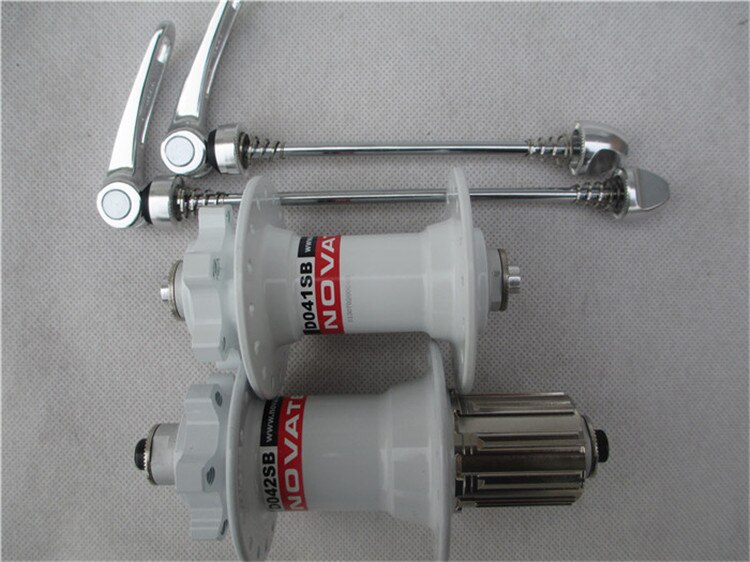 Originele NOVATEC D041SB/D042SB Voor Achter Hub Set Met Quick Release 32 Gat MTB Mountainbike Cassette Freehub Zwart /rood/Goud: White 32H 1Pair