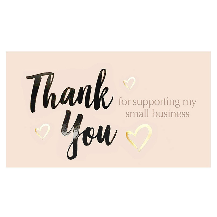 50pcs Pink Thank You for Supporting My Small Business Card Thanks Greeting Card Appreciation Cardstock for Sellers 5*9cm: B