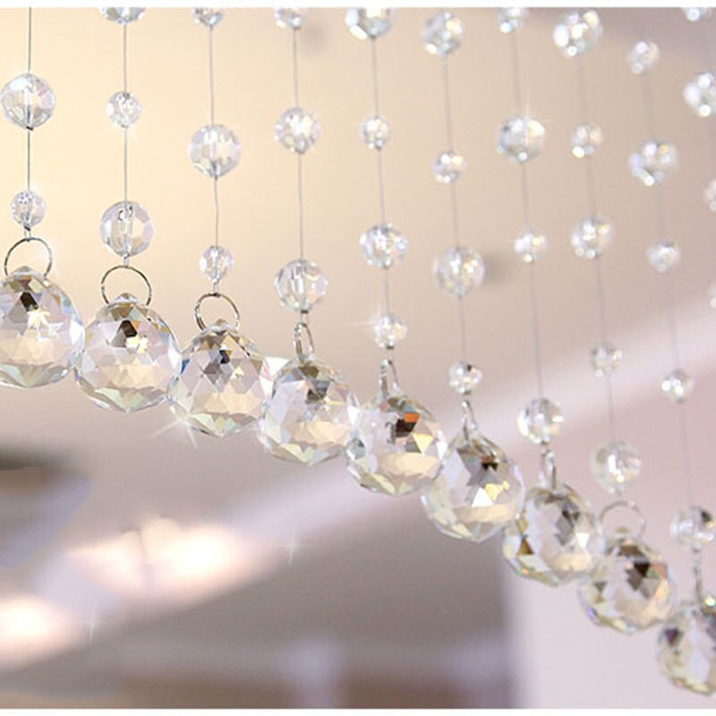 Crystal Glass Bead Curtain Indoor Windows Decoration Beaded Hanging Curtain Luxury Wedding Backdrop Decoration Supplies: Transparent