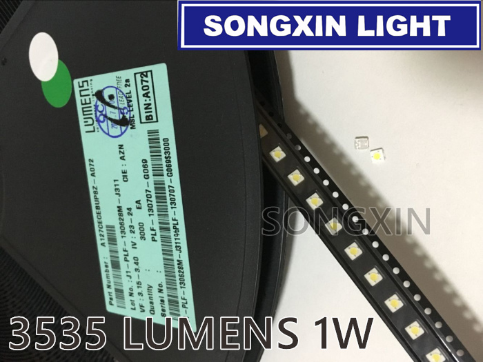 1000 stücke Lumen lg innotek samsung wooree LED Diode 3535 3537 hoch Energie 1W 3V Kühles weiß Für LED LCD TV Hintergrundbeleuchtung Lampe perlen 3D