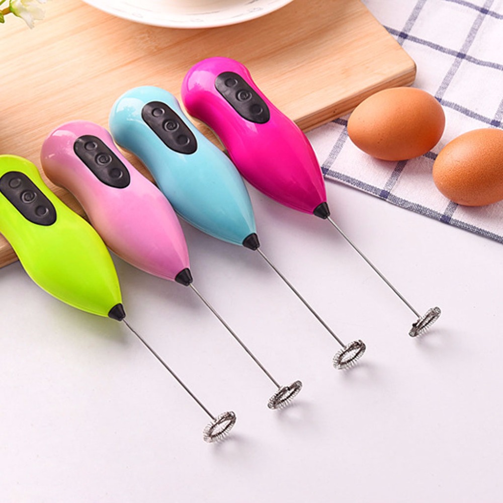 Mini mezclador eléctrico portátil con mango de 21,5 CM de Fry's Store, batidor de leche, batidor de huevos, batidor de espuma, batidor, batidor de color al azar