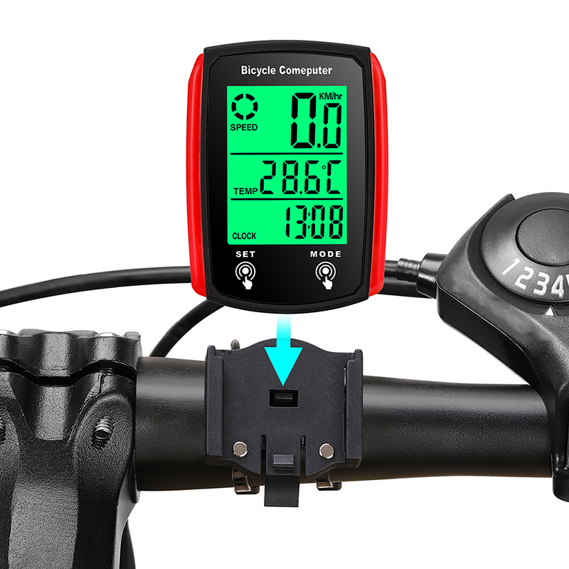 Bicycle Computer Bike Night Vision Stopwatch Wired Waterproof Speedometer Odometer Cycling Speed Counter Bicycle Accessories