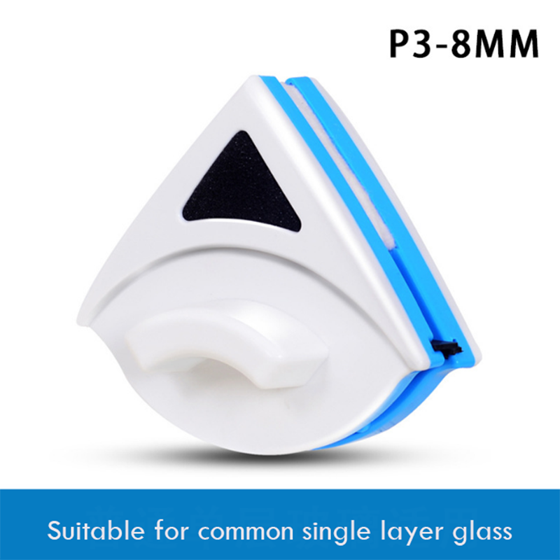 Magnetic Window Cleaning Brush Glass Window Wiper Cleaner Double Side Magnetic Brush Window Glass Brush for Washing: blue p 3-8mm