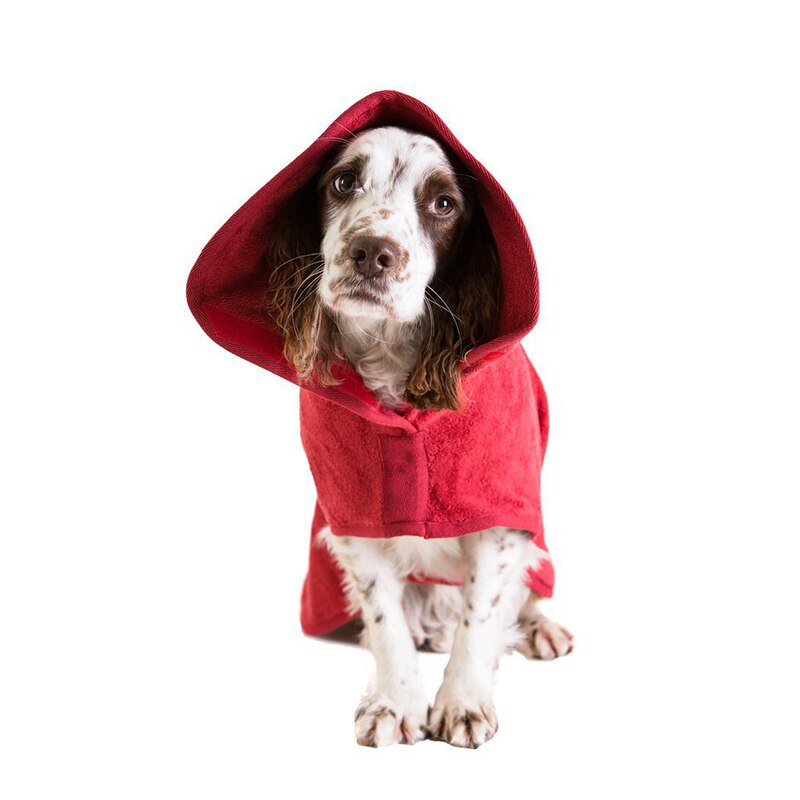 Ręcznik kąpielowy dla psa Super chłonny szlafrok szybkoschnący mały i średni duży pies Labrador Golden Athrobe: Czerwony / M