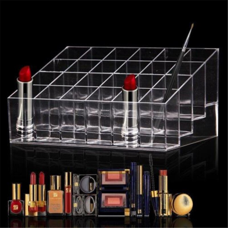 40/24/12 krata trapezowa plastikowa przezroczysta witryna na kosmetyki robić makijażu stojak podstawka na szminki stojak Organizer na kosmetyki pojemnik na pudełko