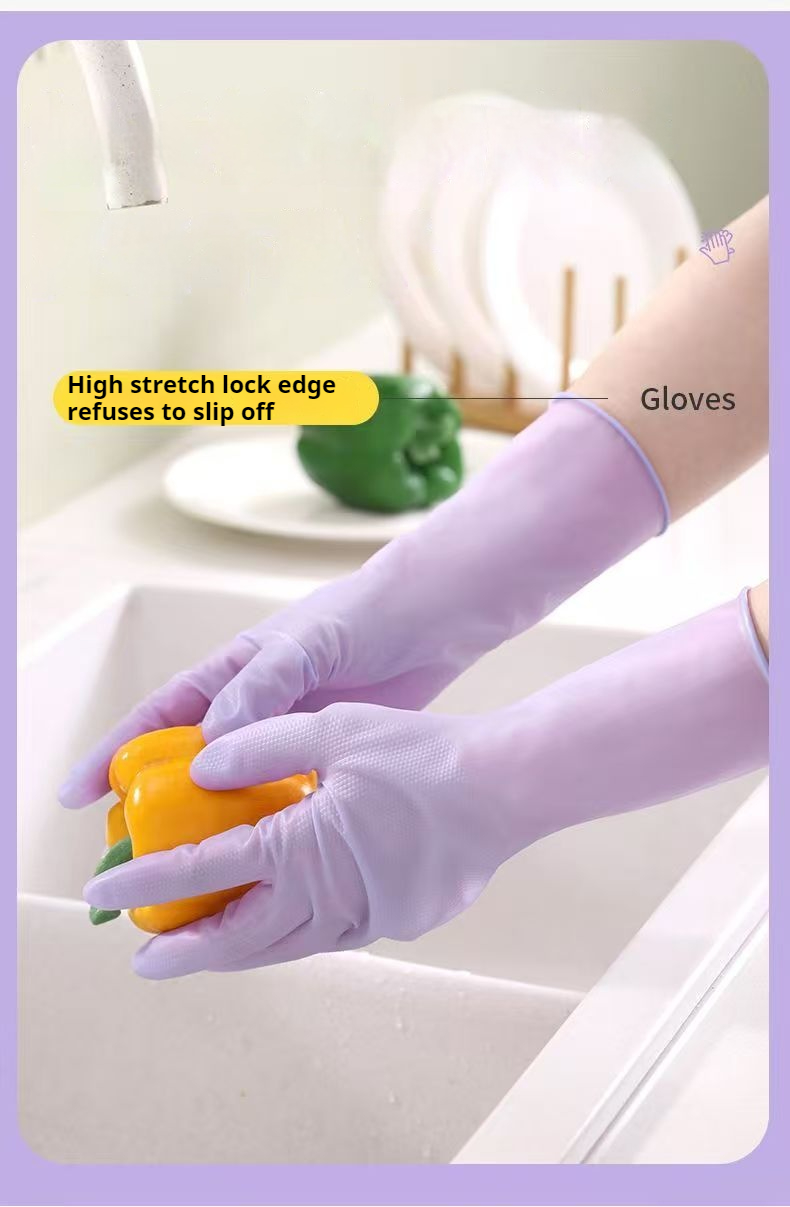 Household Gloves Non-slip Nitrile Gloves Kitchen Garden Laundry Dishwash Gloves Food Grade Protect Reuse
