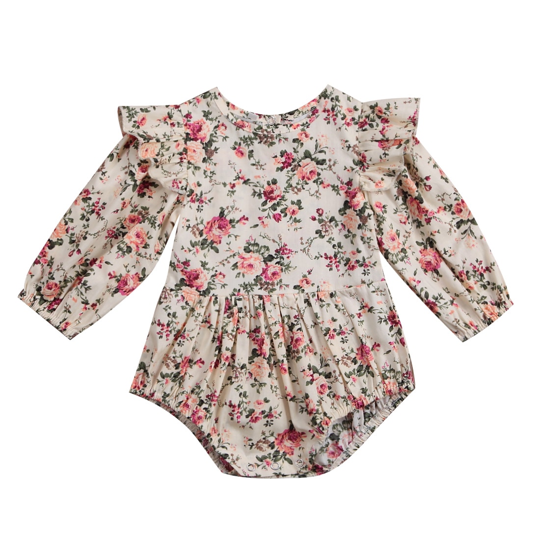 Blume Säuglings Kleinkind Baby Mädchen Romper Vintage Langarm Neborn Mädchen Romper Overall Frühling Herbst Baby Mädchen Kleidung D15