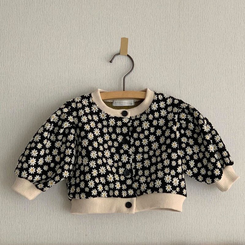 6-36M Baby Baby Herfst Winter Bloemen Jas Baby Meisje Kleding Bladerdeeg Mouw Prinses Vest Katoenen Kleding Voor kinderen