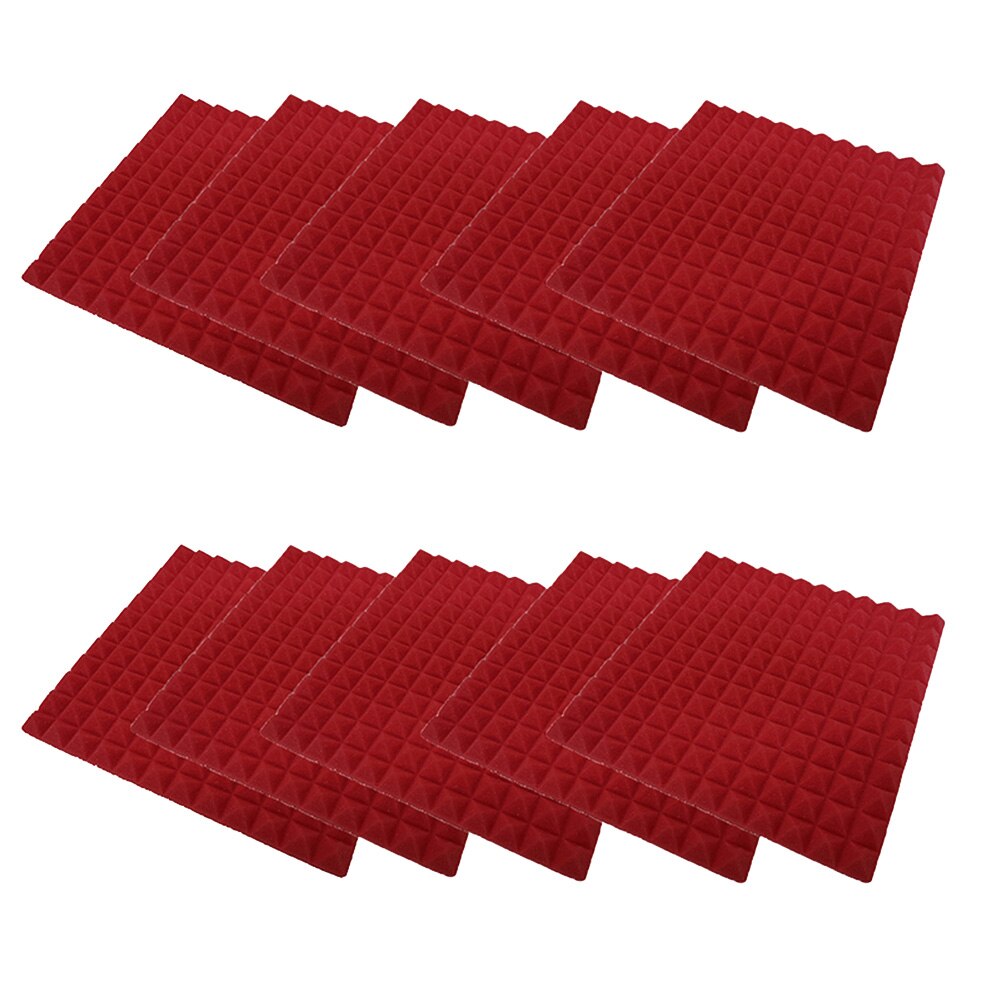 10pcs 30 x 30 x 2.5cm sound insulation foam recording studio / / KTV sound absorption processing board H99F: Red