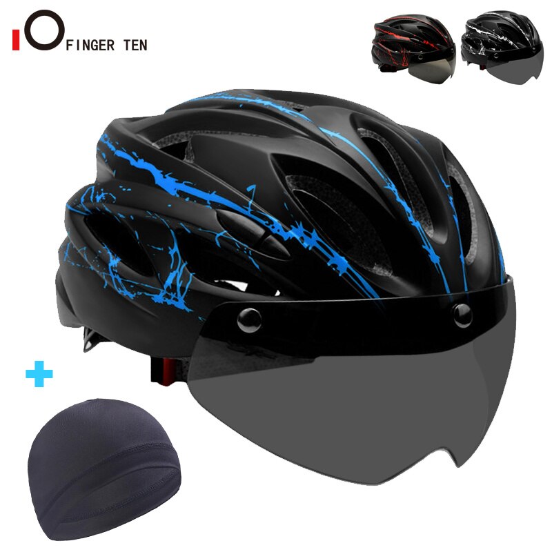 Upgrade Maat Verstelbaar Fiets Helm Met Bril Afneembare Schedel Cap Voor Mannen Vrouwen Jeugd Fietsen Road Mountain Fietsen
