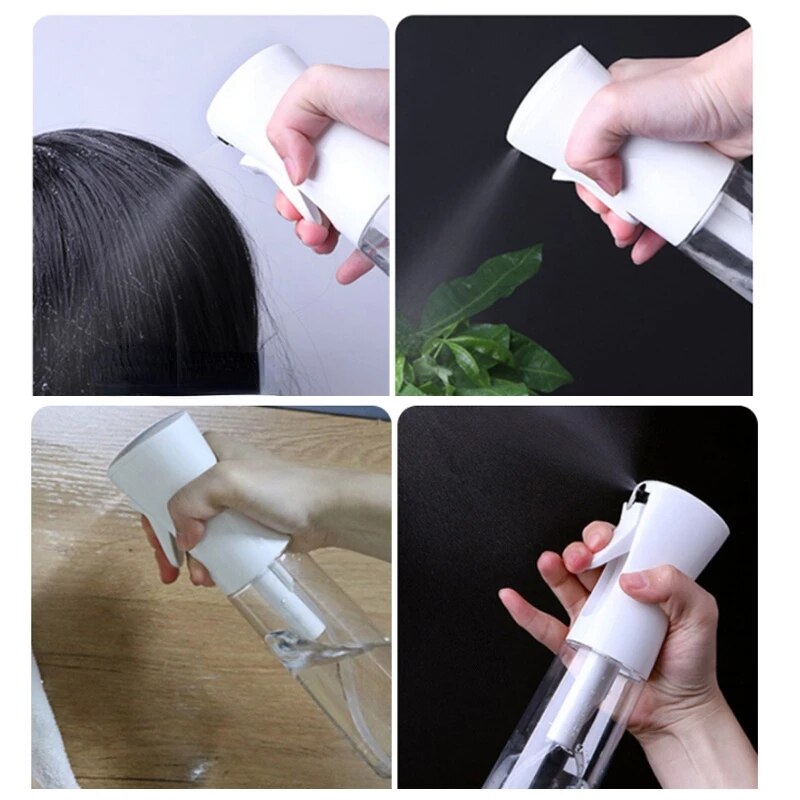 Botella pulverizadora de peluquería, botella pulverizadora de alta presión para el cabello, regadera en aerosol continua, director de estilista automático, 300ml