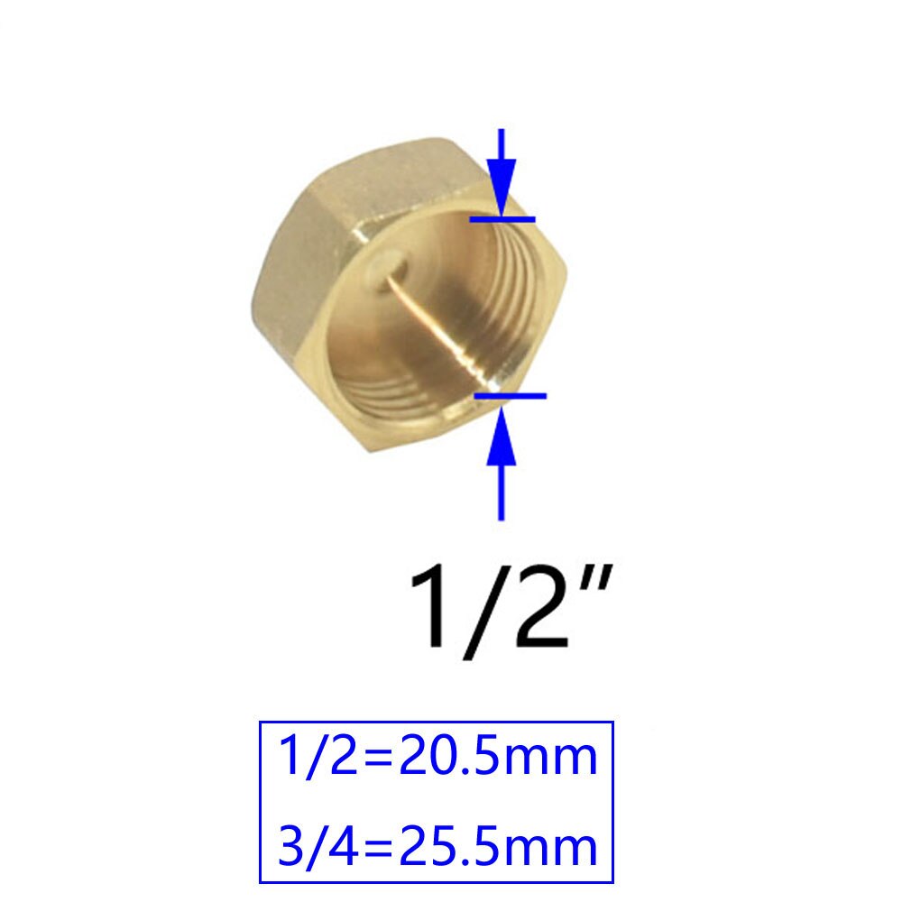 Brass Male 1/2 3/4 Inch Female Water Seal Threaded Connector Plug Tap Fitting Waterstop Quick Connector Fitting 1pc