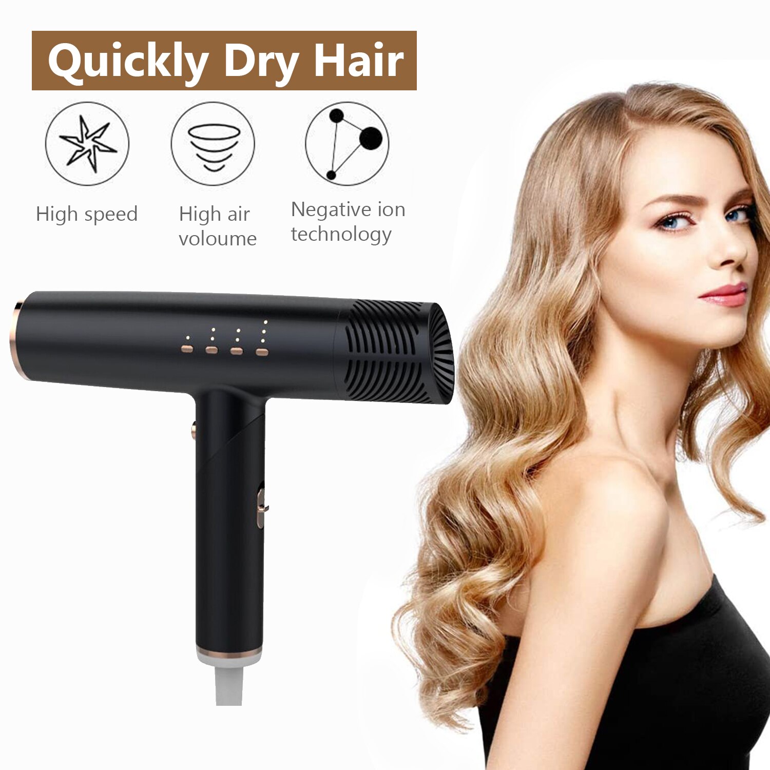 Multifunctional Hair Dryer Radiation Free Ionic Infrared Ceramic Low Noise Compact Blow Strong Wind Salon Dryer Hairdryer