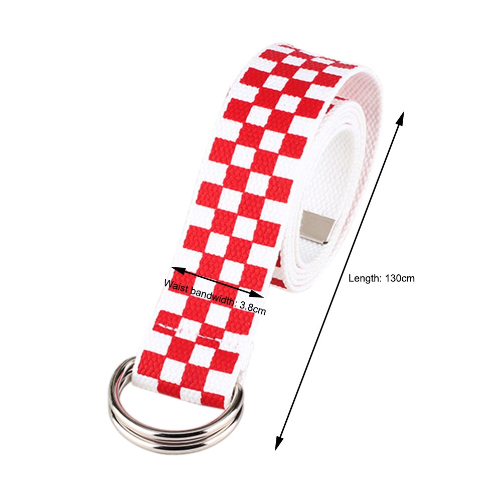 Women's Checkerboard Belt Canvas Waist Belts Cummerbunds Waistband Casual Checkered Black White Plaid Belt