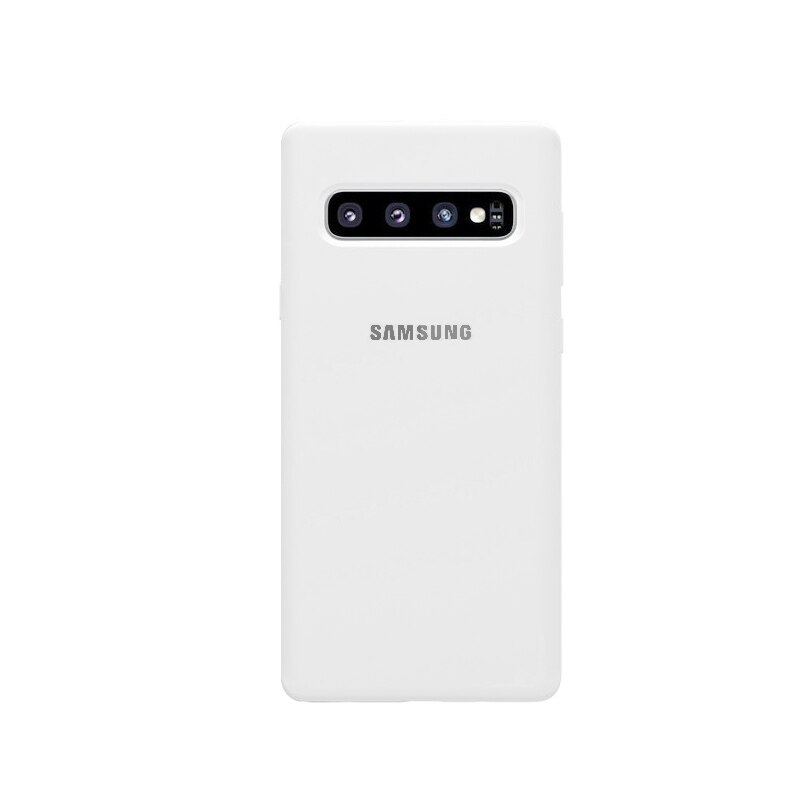 Samsung S10 Case Original Style Samsung Galaxy S10 S10+ S10e S10 Plus case Silicone Bottom Closed soft case Samsung S10 Cover: For Galaxy S10 / White