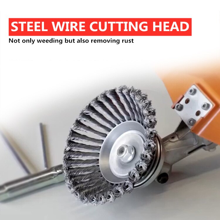 6/8 Inch Steel Wire Grass Trimmer Head Lawn Mower Twisted Wire Wheel Weeding Trimmer Brush Cutter Garden Lawn Supplies