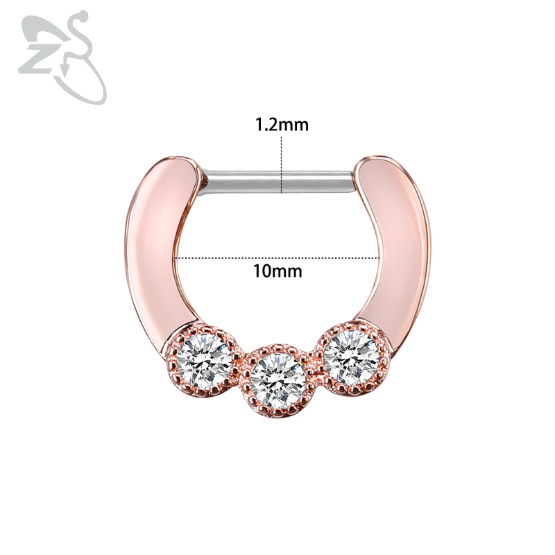 Zs 16G Chirurgisch Staal Indian Neus Septum Ringen Vrouwen Crystal Oor Helix Clicker Piercings Earring Septums Hoepel Piercing Sieraden: Style 14