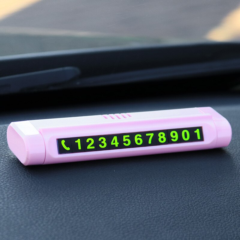 Señal de parada de martillo de seguridad para coche en movimiento, placa de número de teléfono, suministros de coche, señal de parada temporal multifuncional: Rosa