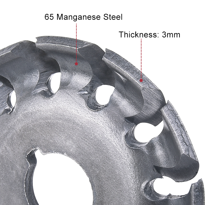 16 Mm Boring Molen Hout Rubber Carving Gereedschap 12 Tanden Vormgeven Disc Hoek Grinder Mangaan Staal Houtbewerking Gereedschap