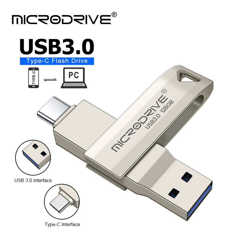 2 in 1 OTG USB 3.0 & usb-C Flash Pen Drive Memory Stick Usb3.0 flash disk 128 GB 256G 512G Type C Pendrive