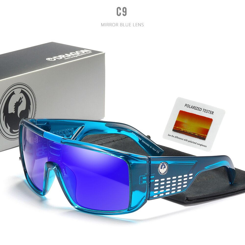Domo gepolariseerde zonnebril heren dragon fietszonnebril dames outdoor sport fietsbril fietsbril brillen  uv400: C9 / Gepolariseerd met behuizing