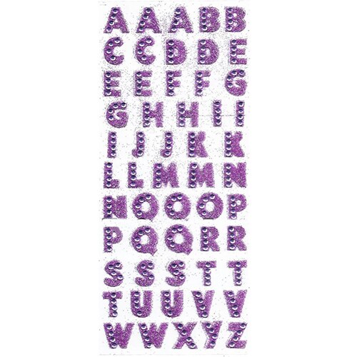 1 Sheet Glitter Alphabet Letter Stickers Self Adhesive ABC A-Z Words Stick On