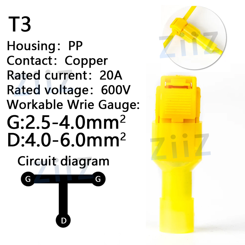 10 30 100Pcs T-Tap Connector Quick Electrical Cable Connector Snap Splice Lock Waterproof Crimp Wire Terminal blue yellow red: Brown / 2P