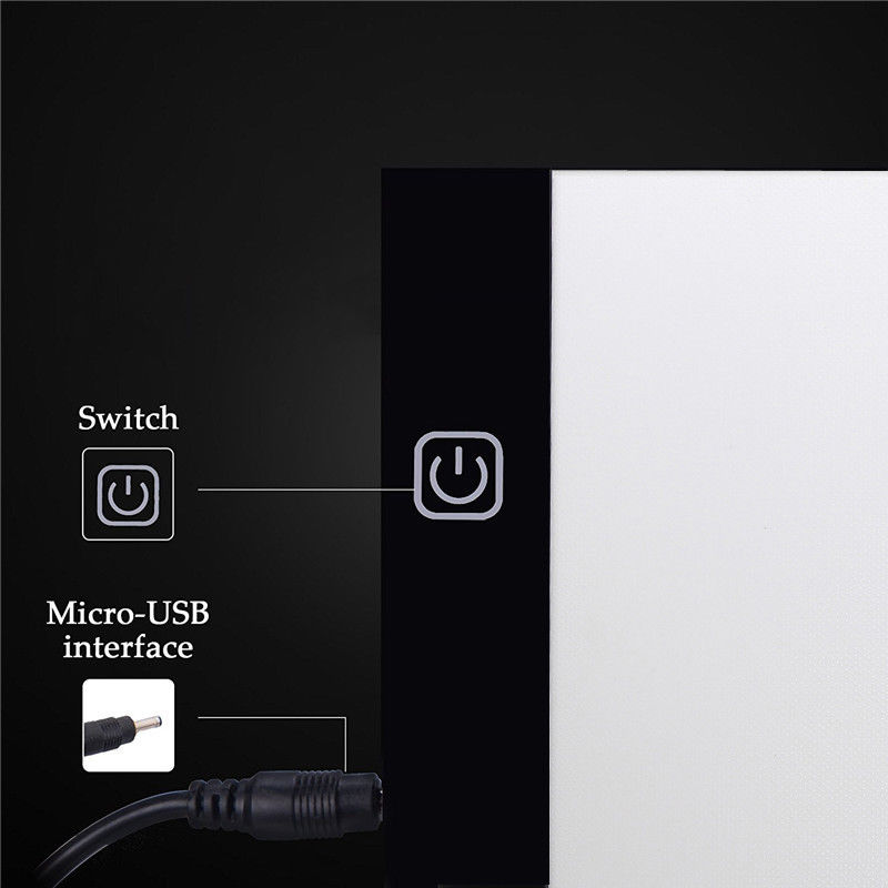 A4 USB LED Art Stencil Board Light Tracing Drawing Copy Pad Table Box DNJ998
