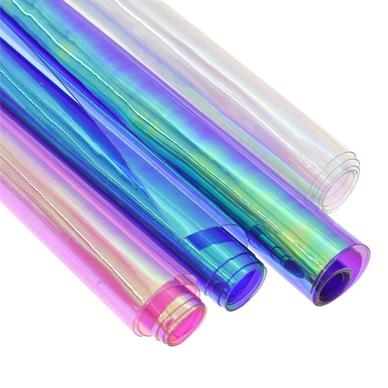 21x29cm A4 Transparent Vinyl Fabric Multicolor Clear PVC Fabric DIY Material For Handbag Shoes