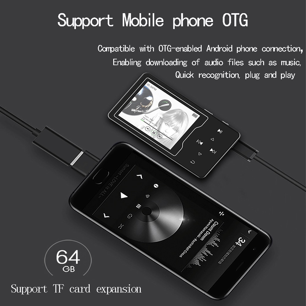 CHENFEC D08 student model Smart mp4 video player Ultra-thin touch screen MP4 read novels Learn English MP4 music player recorder