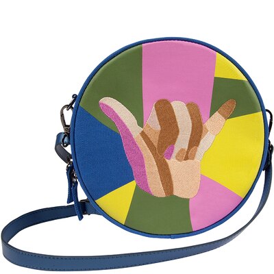 Tanto loja yizi 2019 moda design original nova lona bordado redondo bolsa de ombro único para mulher: green