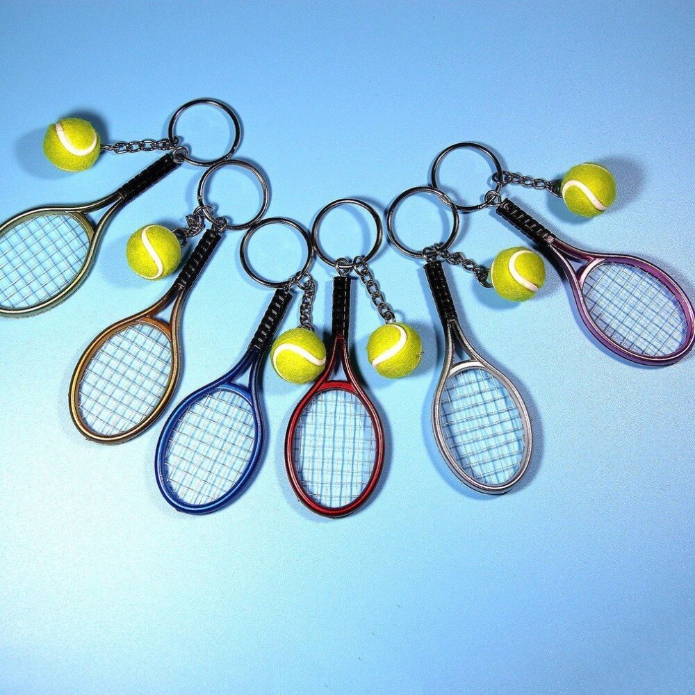 Mini tennisracket anheng nøkkelring nøkkelring nøkkelring ring finder holer tilbehør til elskersdagen