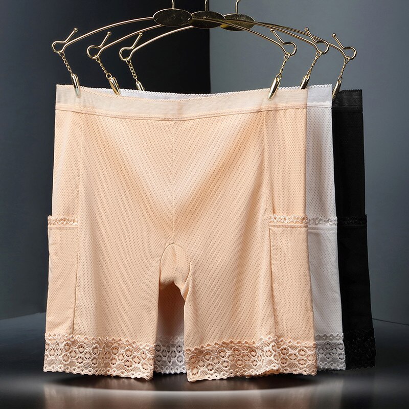 Frauen Sicherheit kurze Hose Anti Scheuern unterhose Mit Tasche Plus GRÖßE Spitze Nahtlose Höschen Hohe Elastizität Atmungsaktive Unterwäsche