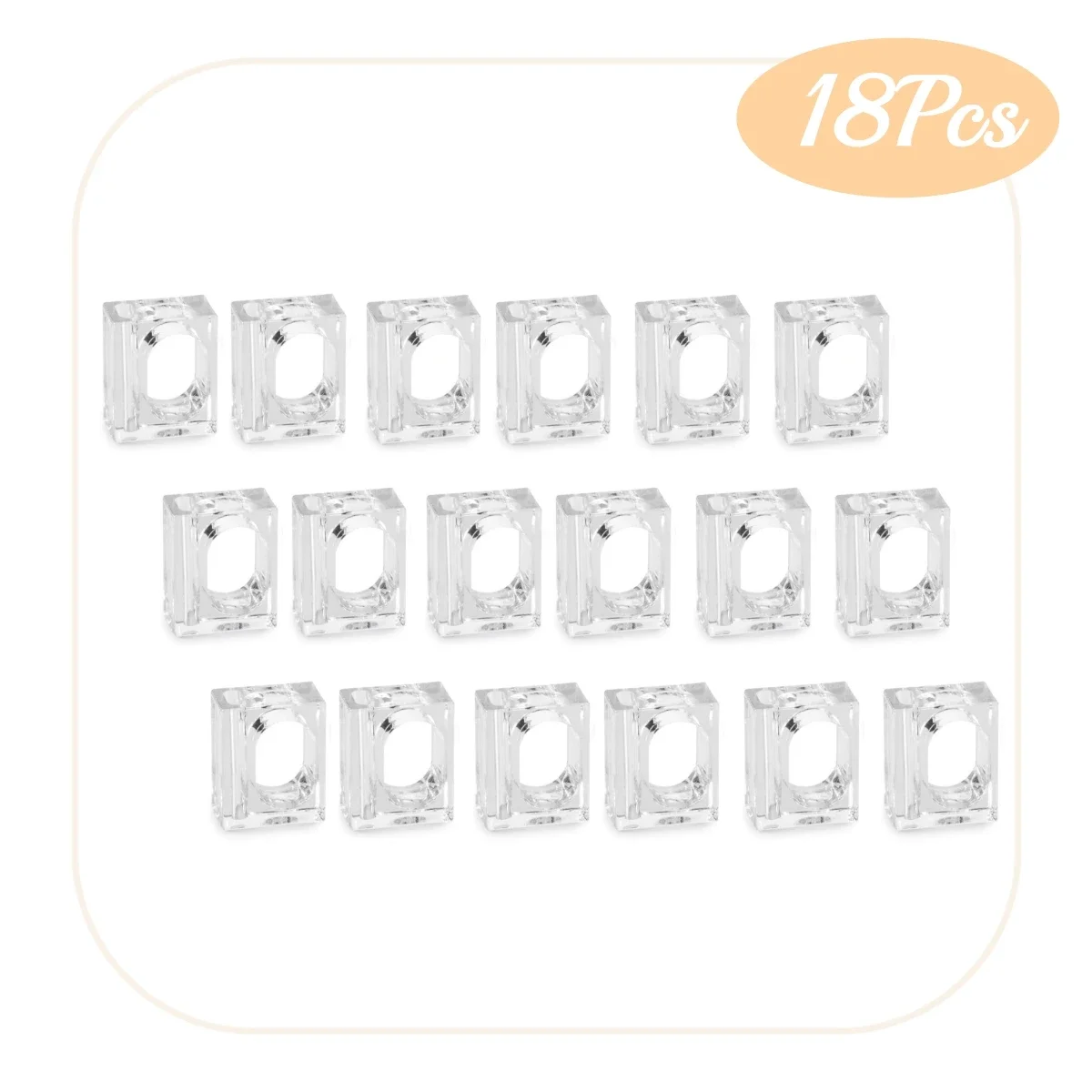 4-24Pcs Acrylic Napkin Rings Flower Vase Napkin Holders Clear Square Napkin Rings Bulk for Wedding Party Banquet Table Decor: Dark Khaki