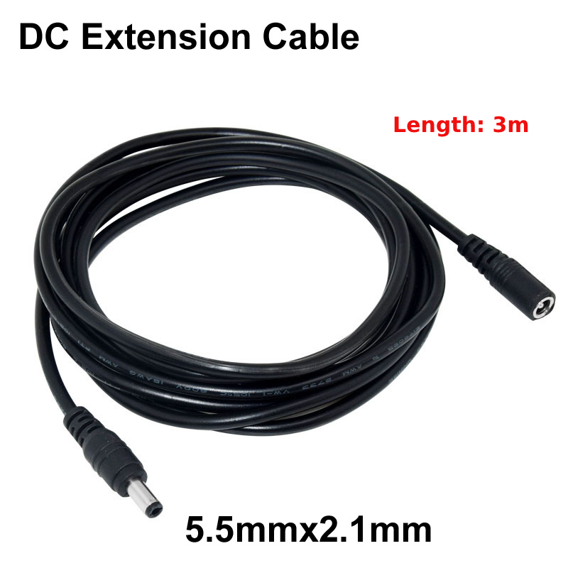 1/2/3/5M 12V 5521 Dc Stroomverlengkabel Snoer 5.5*2.1Mm Jack Mannelijke Naar Vrouwelijke Voedingskabel Voor Wifi Ahd Ip Beveiligings Cams Cctv Etc: Sky Blue