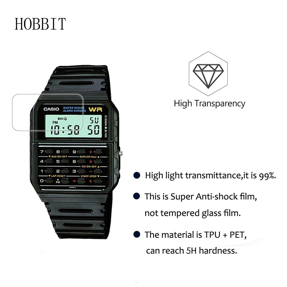 3PACK Nano Explosion-proof Screen Protector For Casio CA53W-1 DBC611G-1D EAW-DBC-32-1AV DBC-32D-1ADF Men&#39;s Casual Watch LCD Film
