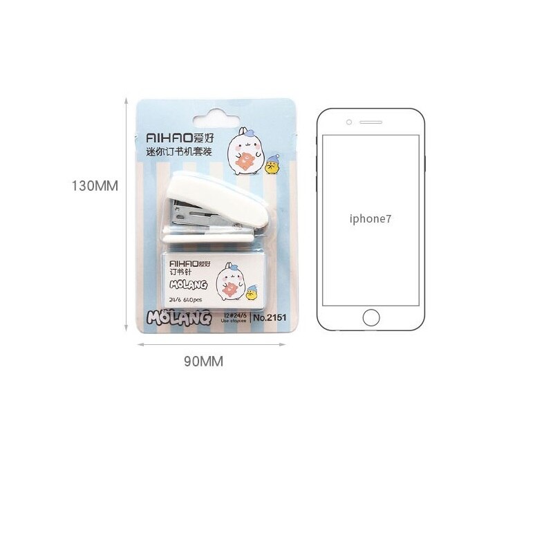 6 juegos/lote Mini grapadora manual con grapas plateadas dibujos animados grampeador papelería oficina escuela suministros papelería escolar F031