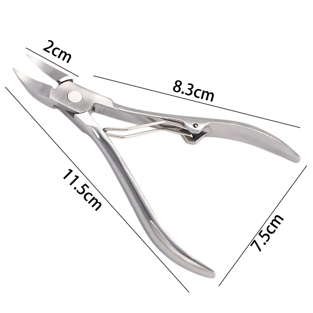 Tijeras profesionales de acero inoxidable para dedos del pie, cortador de uñas de , cutícula de pedicura encarnado, cabezal curvado especial