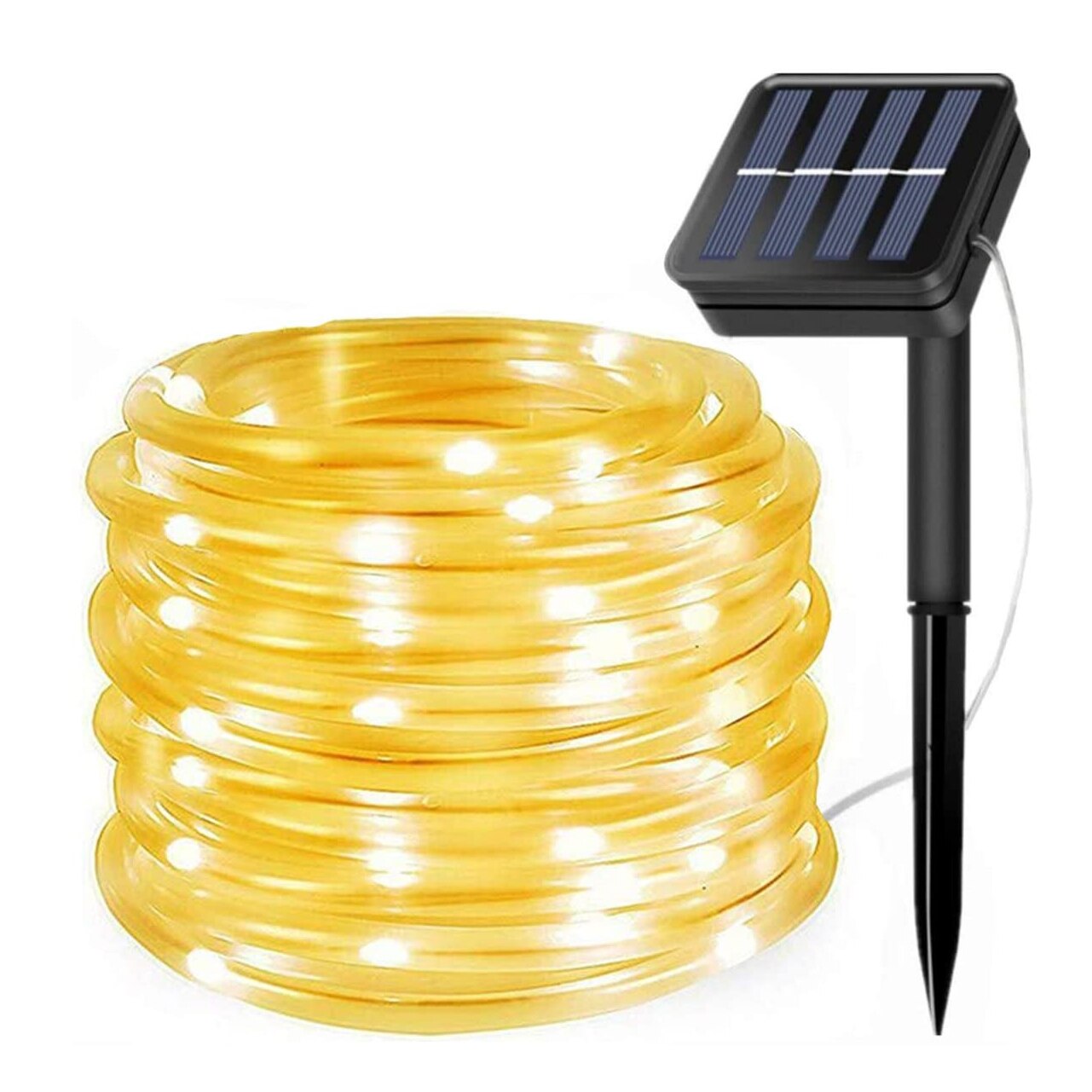 50/100 LEDs Solar Powered Rope Tube String Lights Outdoor Waterproof Fairy Lamps Garden Garland For Christmas Yard Decoration: Warm White / 7m 50leds