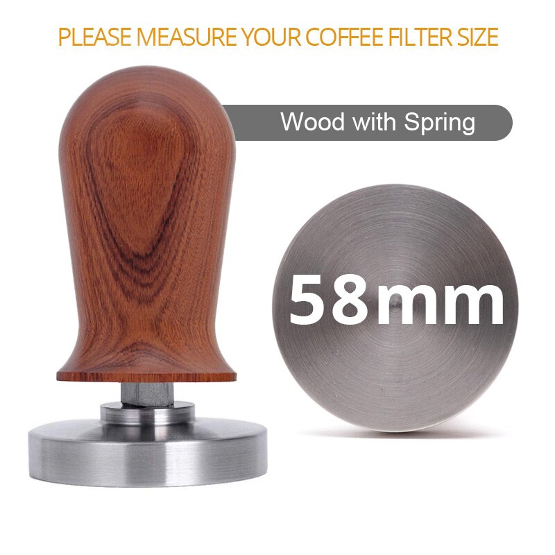 Barista Espresso Sabotage Flat Base, Siliconen Koffie Tamper Mat (51/53/58Mm): 58 mm  wood spring