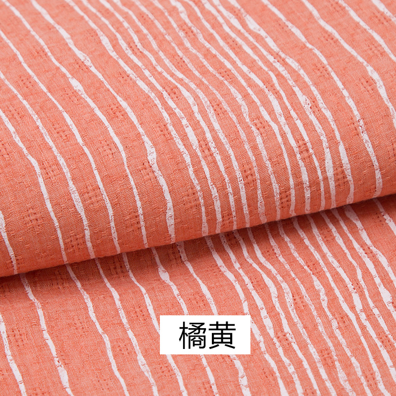Bredde 55 "forår og sommer stribe jacquard stof baby bomuldsmateriale til tøj og bukser stof: Orange