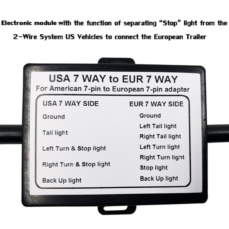 Usa Naar Eu Trailer Licht Converter Ons 7-Way Blade Socket Naar Eu 7-Pin Ronde Plug Scheiding remlicht Circuit Connector Adapter