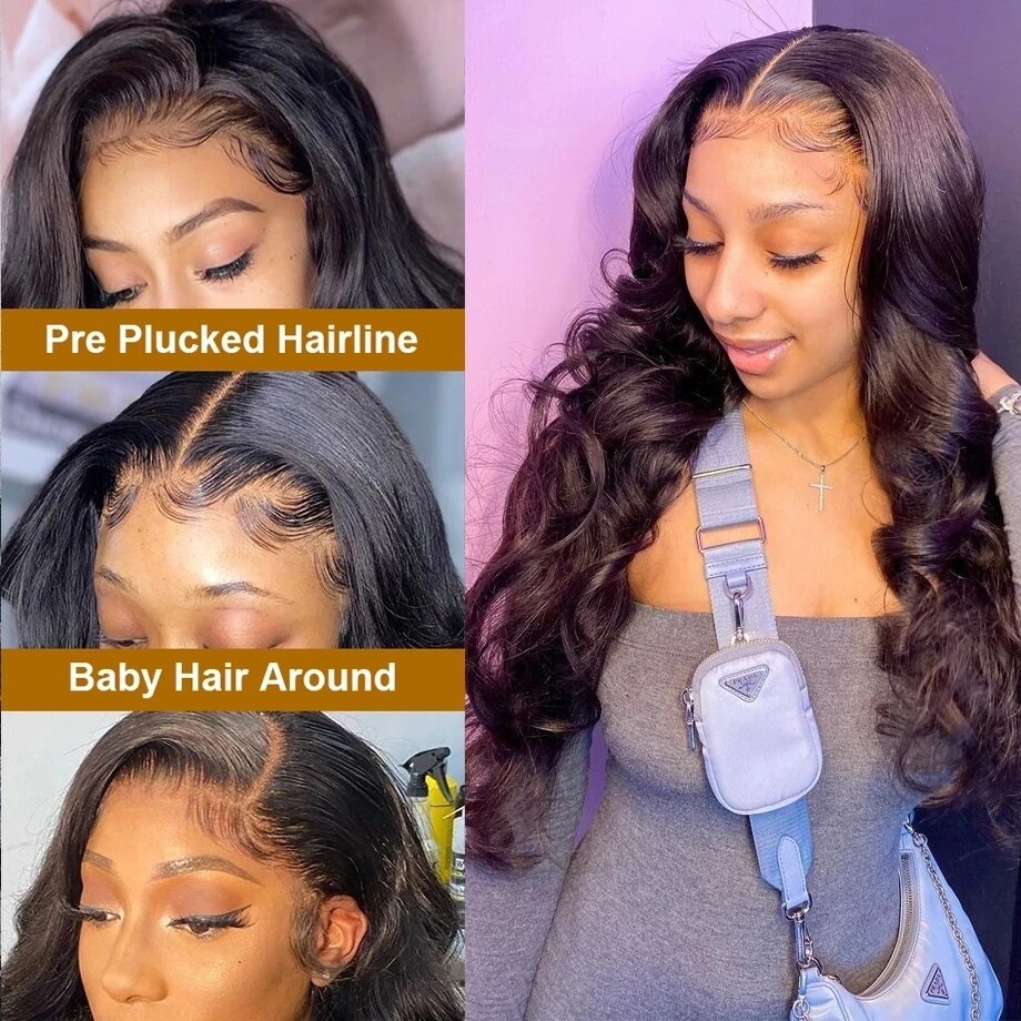 Long Body Wavy Lace Front Wig Soft Hair Synthetic Wigs For Women Black Preplucked Middle Part With Baby Hair Cosplay Bleach Knot