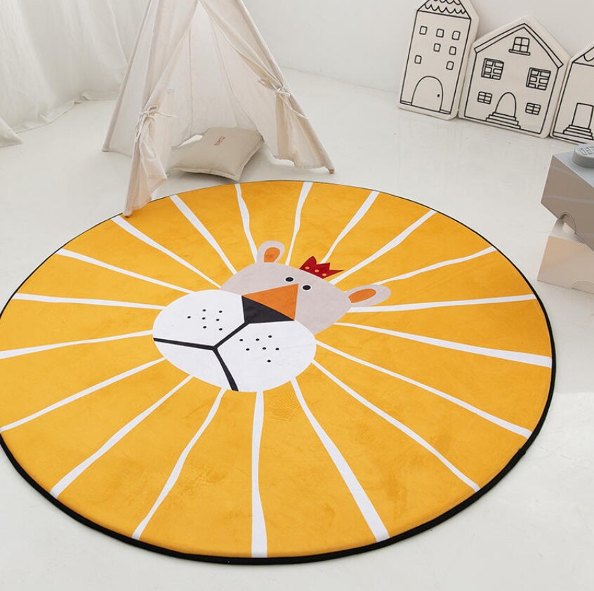 Barn leker spillmatter rundt teppetepper matte bomull krypteppe gulvteppe til barnerom dekorasjon ins baby: 2 / Diameter 120cm