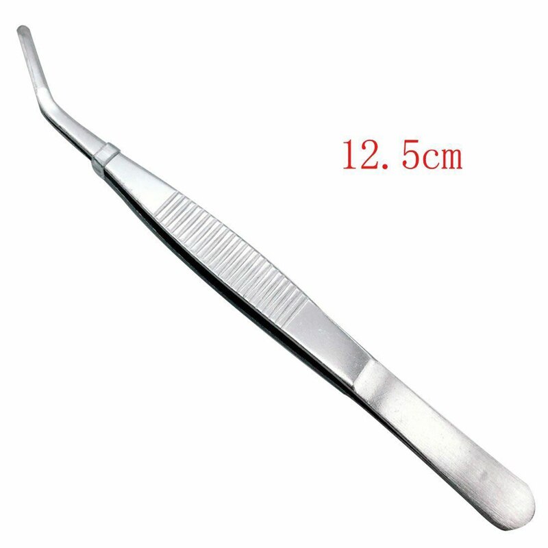 Flere typer kokken plating pincet præsentation rustfrit stål tang køkken tilbehør bbq grill mad klip: Albue 12.5cm
