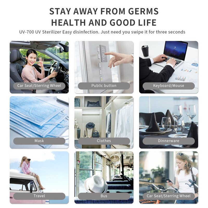 UVC Lamp Sterilizer 3W Portable UV Light Sterilization Lamp 253 nm 5V UVC Disinfection Light For Home Kitchen Bedroom Germicidal