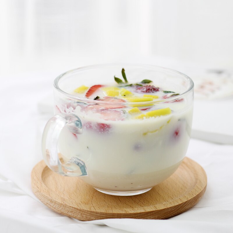 Stor ölmugg med 450ml klart glas frukost mjölk te espresso kaffekopp med handtag salladsbehållare äta vatten drinkware verktyg