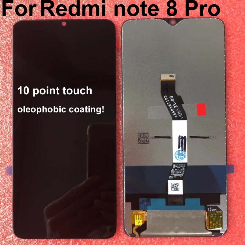 Original For 6.53" Xiaomi Redmi Note 8 Pro LCD Display Screen+Touch Screen Digitizer With Frame For Redmi Note 8 Pro LCD: black original