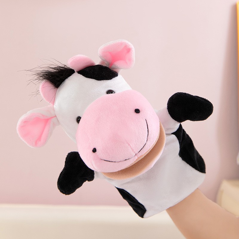 Burattini da dito a mano Giocattolo di peluche di cartone animato Fornitura per feste Raccolta di famiglia Giocattolo preferito leone Pecora Anatra Giraffa Regali per bambini: Rosso